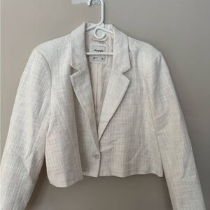 Abercrombie & Fitch Cream Cropped Blazer